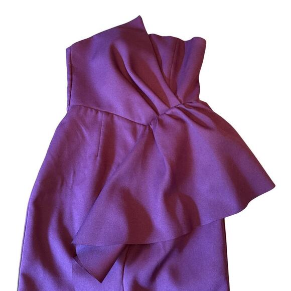 Elliatt Strapless Purple Midi Dress with Ruffle Detail | Size Small 812B2 - Picture 5 of 15